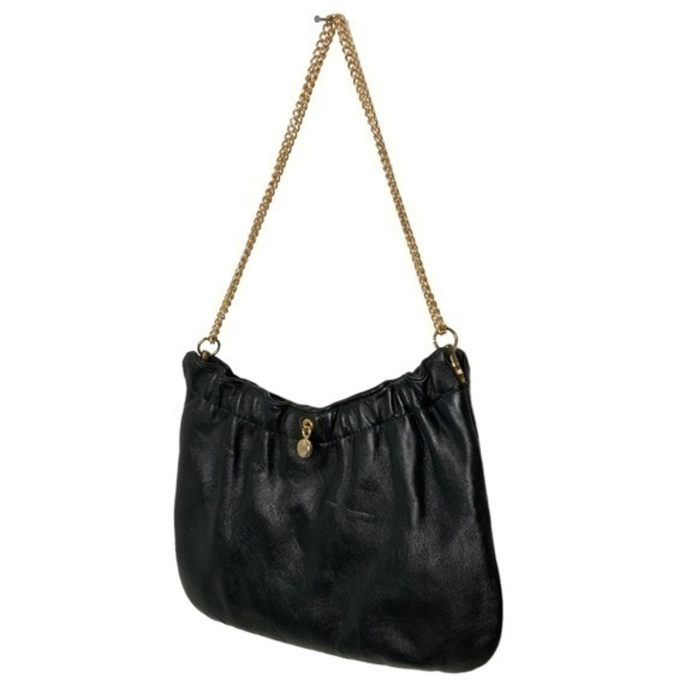 Vintage Andre chain link pleated‎  leather handbag